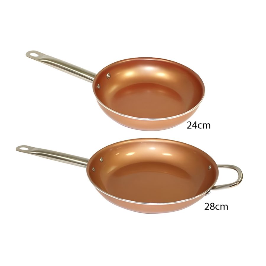 Round Copper Pan – Set aluminijskih tava bakrenog premaza