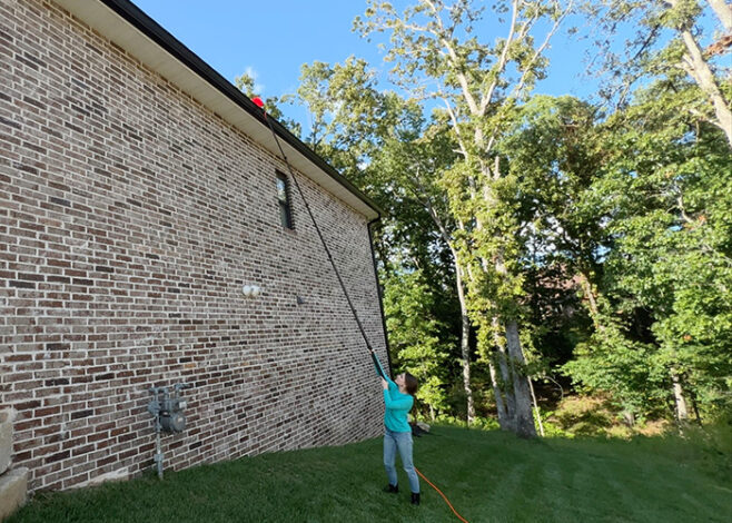 Woman gutter cleaning P3 AC 658x470